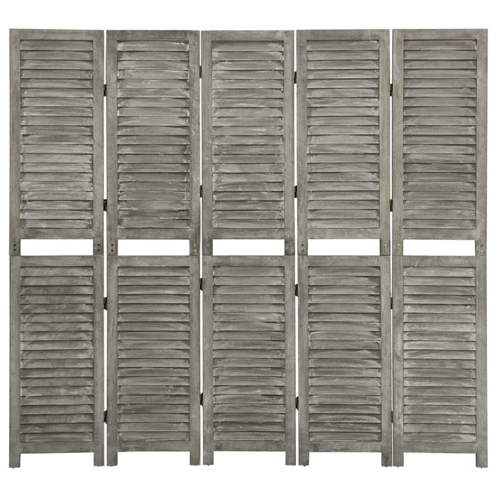 Separator cameră cu 5 panouri, gri, 179x166 cm, lemn masiv - WALTI WALTI