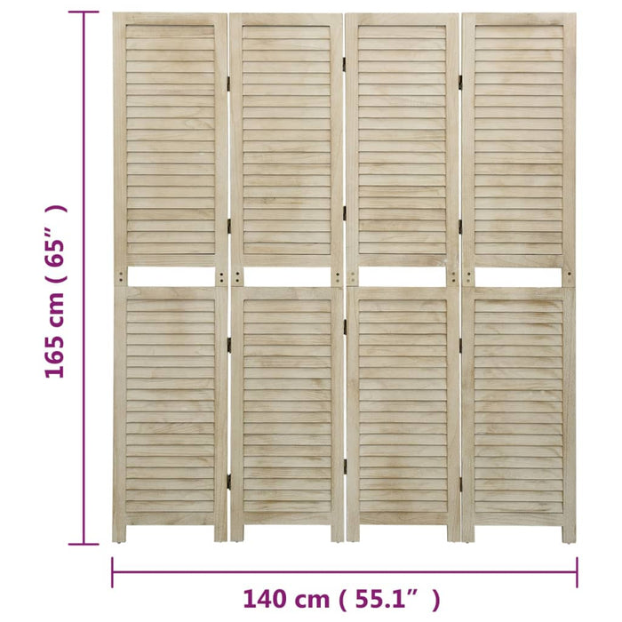 Paravan de cameră cu 4 panouri 140x165 cm lemn masiv Paulownia - WALTI WALTI
