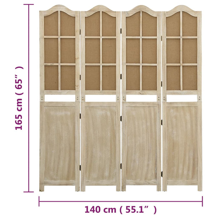 Paravan de cameră cu 4 panouri, maro, 140x165 cm, textil - WALTI WALTI