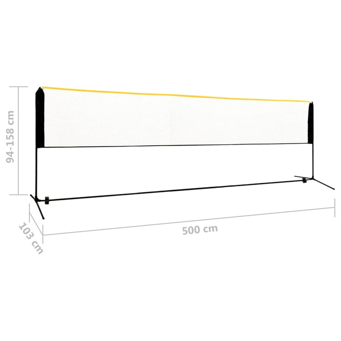 Plasă de badminton reglabilă, 500x103x94-158 cm, metal - WALTI WALTI