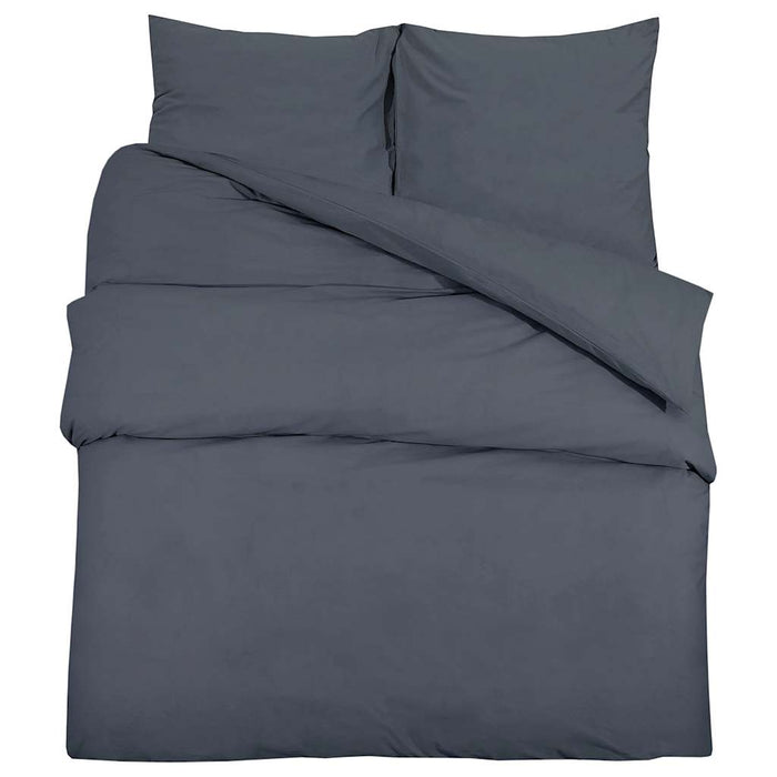 Set lenjerie cu husă de pilotă, antracit, 200x200 cm microfibră WALTI