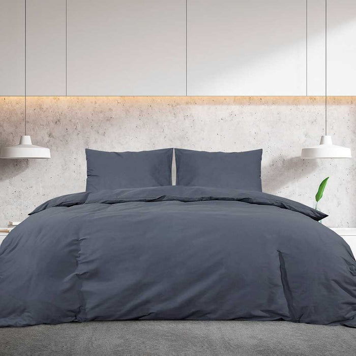 Set lenjerie cu husă de pilotă, antracit, 200x200 cm microfibră WALTI