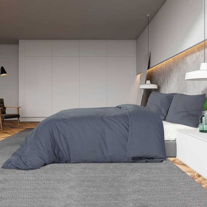 Set lenjerie cu husă de pilotă, antracit, 200x200 cm microfibră WALTI