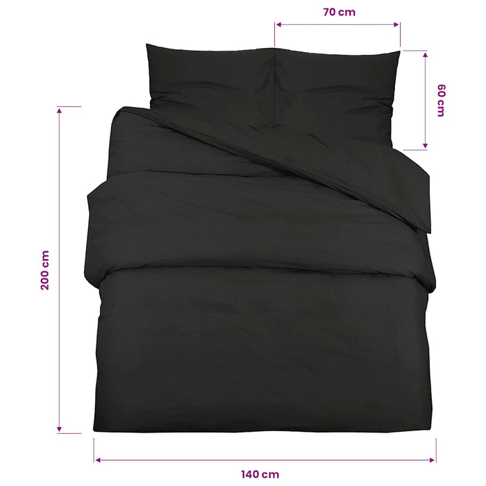 Set cu husă de pilotă, negru, 140x200 cm, microfibră - WALTI WALTI