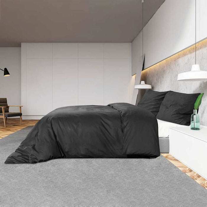 Set cu husă de pilotă, negru, 140x200 cm, microfibră WALTI