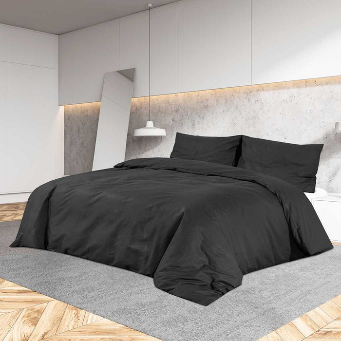 Set cu husă de pilotă, negru, 140x200 cm, microfibră WALTI