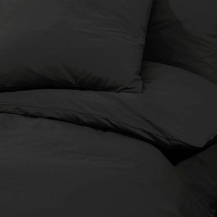 Set cu husă de pilotă, negru, 200x200 cm, microfibră WALTI