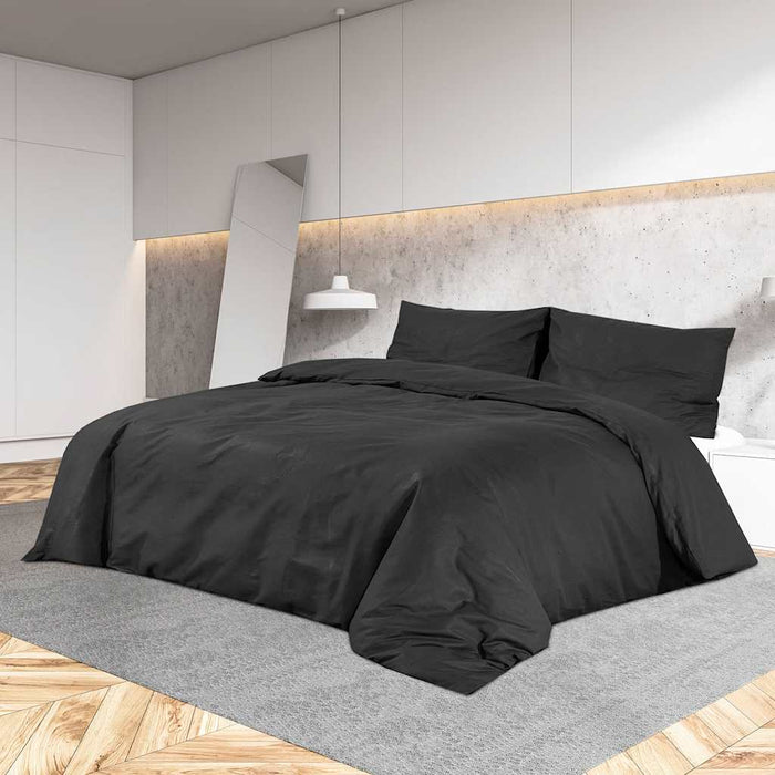 Set cu husă de pilotă, negru, 200x200 cm, microfibră WALTI
