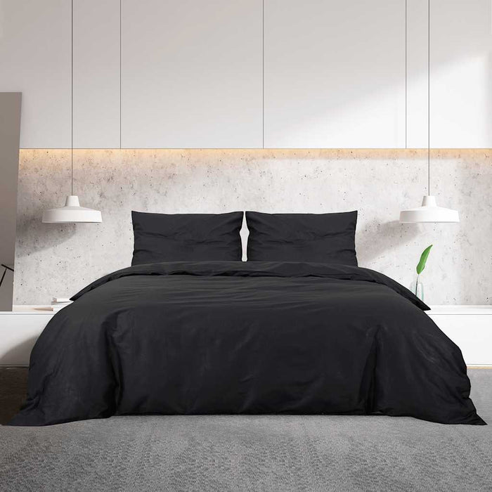 Set cu husă de pilotă, negru, 220x240 cm, microfibră - WALTI WALTI