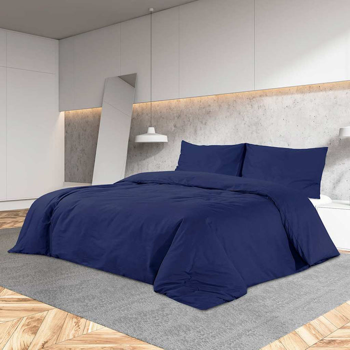 Set cu husă de pilotă, bleumarin, 155x220 cm, microfibră WALTI
