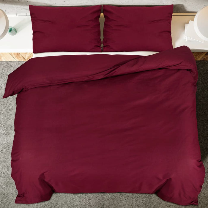 Set cu husă de pilotă, roșu bordo, 140x200 cm, microfibră WALTI