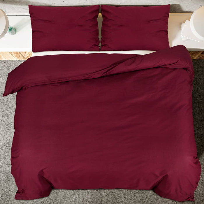 Set cu husă de pilotă, roșu bordo, 200x200 cm, microfibră WALTI