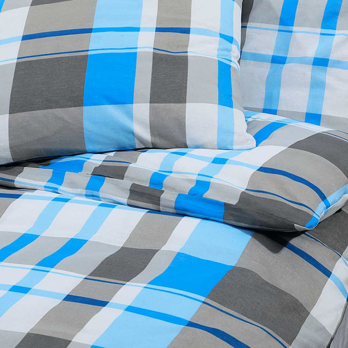 Set cu husă de pilotă, albastru și gri, 260x240 cm, bumbac - WALTI WALTI