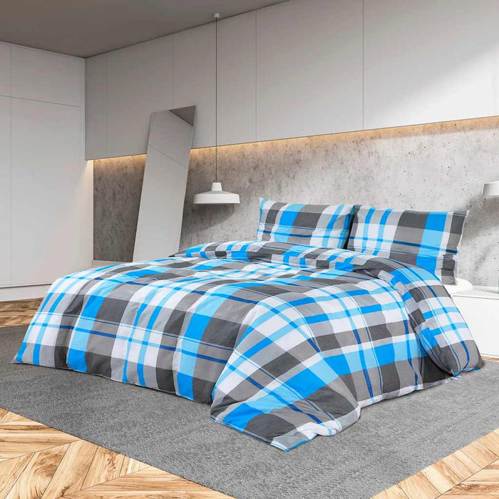 Set cu husă de pilotă, albastru și gri, 260x240 cm, bumbac - WALTI WALTI