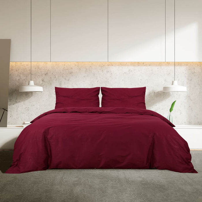 Set lenjerie cu husă de pilotă, bordo, 140x200 cm, bumbac - WALTI WALTI