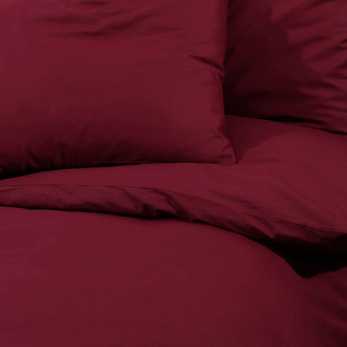 Set lenjerie cu husă de pilotă, bordo, 240x220 cm, bumbac - WALTI WALTI