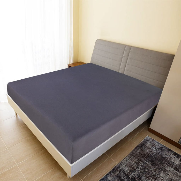 Cearșaf de pat cu elastic, antracit, 90x200 cm, bumbac - WALTI WALTI