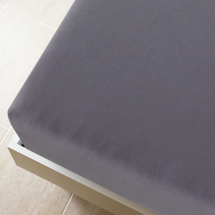 Cearșaf de pat cu elastic, antracit, 100x200 cm, bumbac - WALTI WALTI