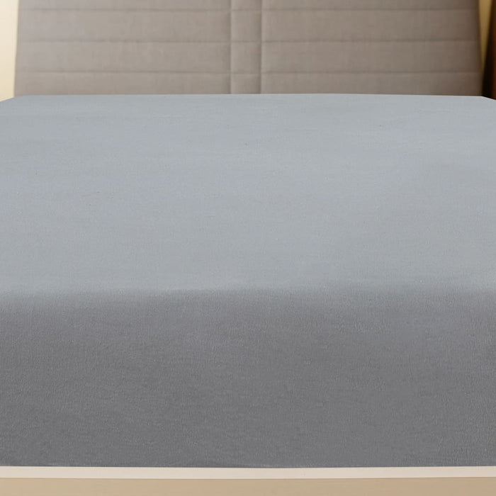 Cearșaf de pat cu elastic, gri, 140x200 cm, bumbac - WALTI WALTI