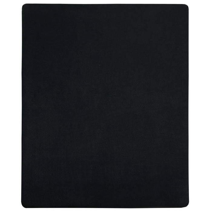 Cearșaf de pat cu elastic, negru, 90x200 cm, bumbac - WALTI WALTI