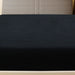 Cearșaf de pat cu elastic, negru, 90x200 cm, bumbac - WALTI WALTI