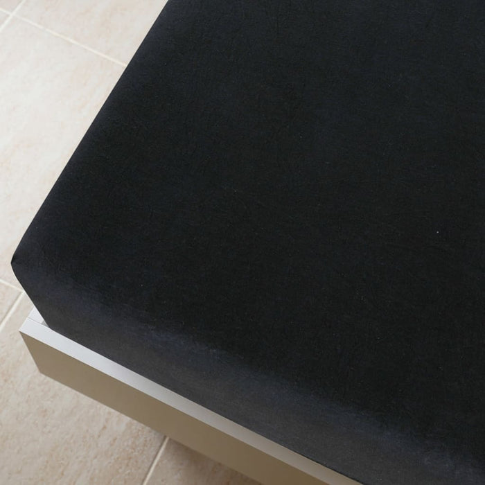 Cearșaf de pat cu elastic, negru, 90x200 cm, bumbac - WALTI WALTI