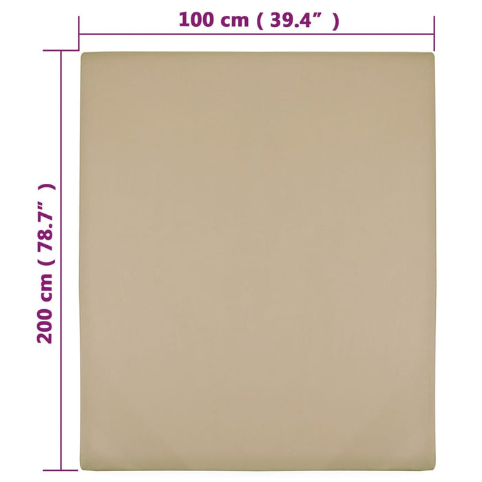 Cearșaf de pat cu elastic, 2 buc., gri taupe, 100x200 cm bumbac - WALTI WALTI