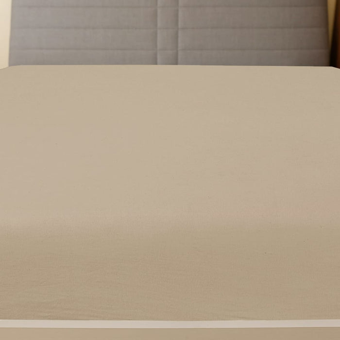 Cearșaf de pat cu elastic, gri taupe, 140x200 cm, bumbac - WALTI WALTI