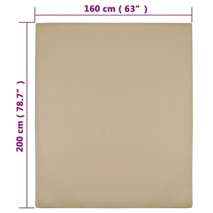 Cearșaf de pat cu elastic, gri taupe, 160x200 cm, bumbac - WALTI WALTI