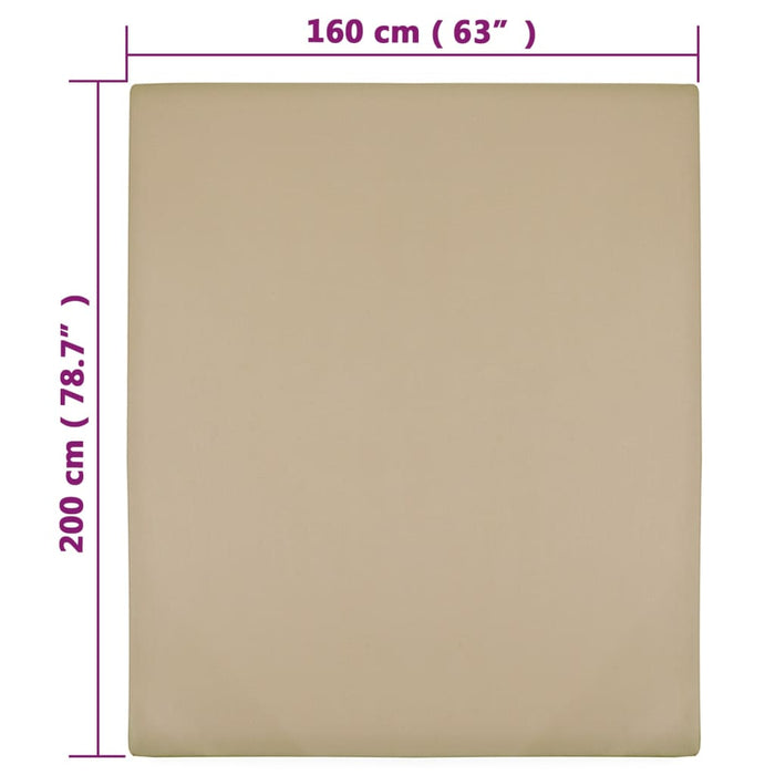 Cearșaf de pat cu elastic, 2 buc, gri taupe, 160x200 cm bumbac - WALTI WALTI