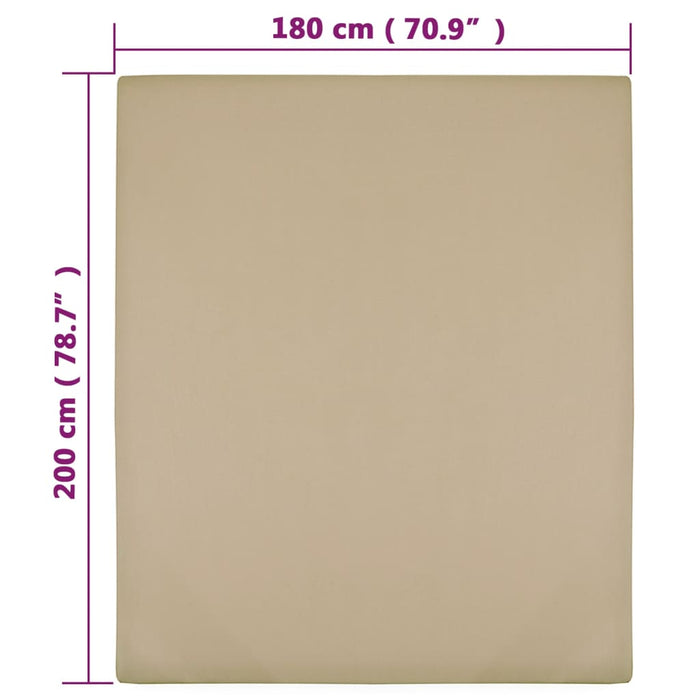 Cearșaf de pat cu elastic, 2 buc, gri taupe, 180x200 cm bumbac - WALTI WALTI