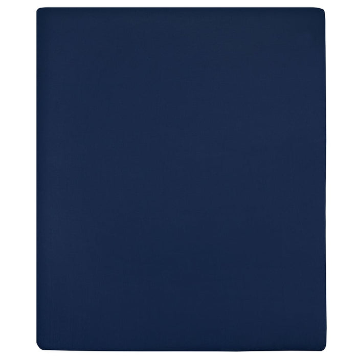 Cearșaf de pat cu elastic, bleumarin, 140x200 cm, bumbac - WALTI WALTI