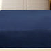 Cearșaf de pat cu elastic, bleumarin, 140x200 cm, bumbac - WALTI WALTI