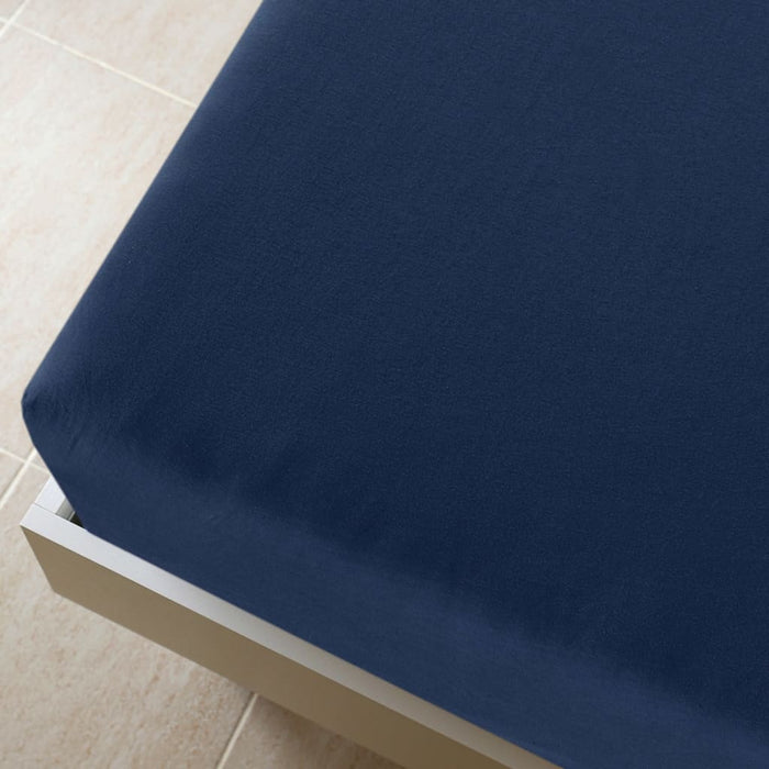 Cearșaf de pat cu elastic, 2 buc, bleumarin, 160x200 cm, bumbac - WALTI WALTI