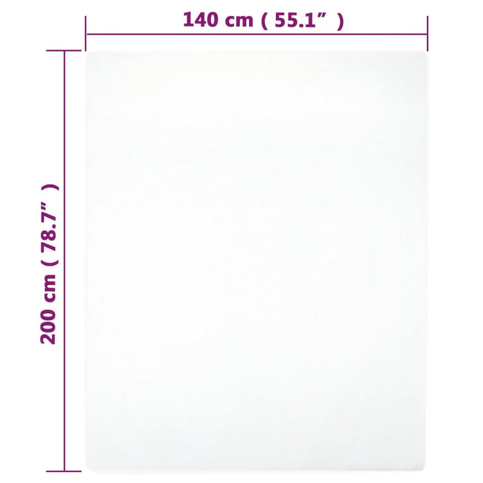 Cearșaf de pat cu elastic, alb, 140x200 cm, bumbac - WALTI WALTI