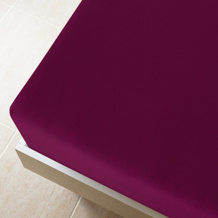 Cearșaf de pat cu elastic, 2 buc, bordo, 160x200 cm, bumbac - WALTI WALTI