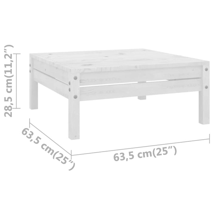 Set mobilier de grădină, 3 piese, alb, lemn masiv de pin WALTI