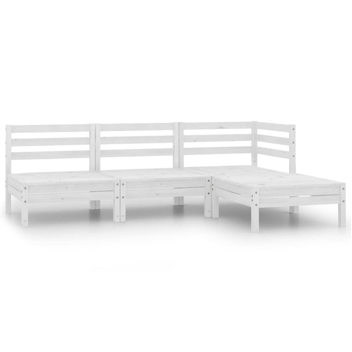 Set mobilier de grădină, 4 piese, alb, lemn masiv de pin WALTI