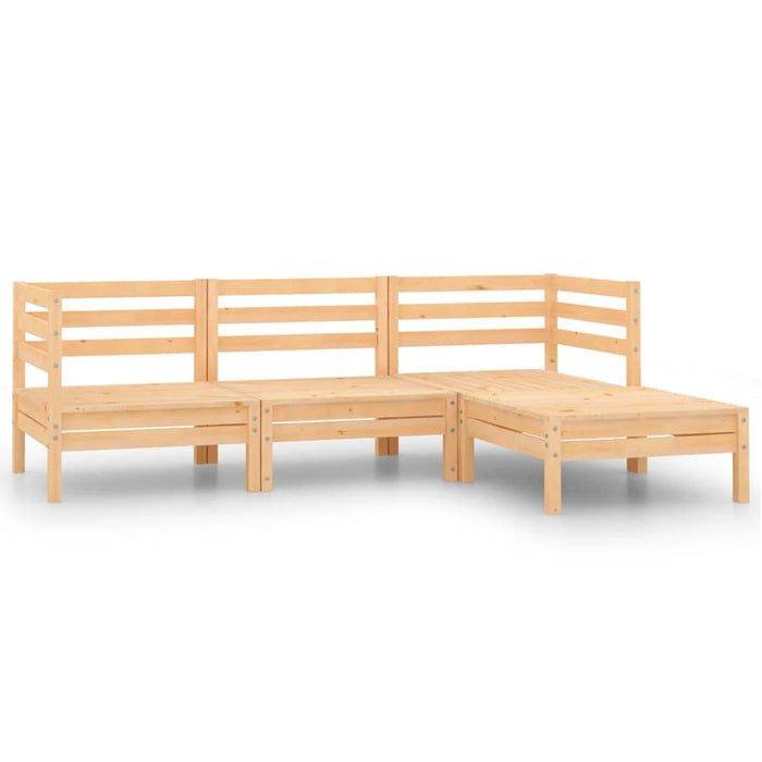 Set mobilier relaxare de grădină, 4 piese, lemn masiv de pin WALTI
