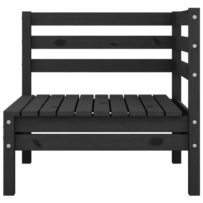 Set mobilier de grădină, 4 piese, negru, lemn masiv de pin - WALTI WALTI