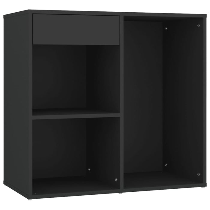 Masă de toaletă cu LED și dulap, negru, lemn prelucrat - WALTI WALTI