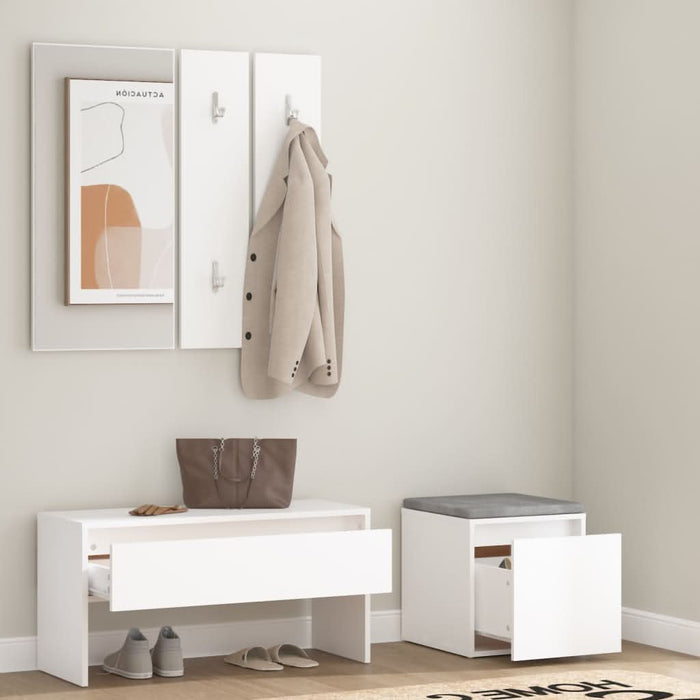 Set de mobilier pentru hol, alb, lemn prelucrat - WALTI WALTI