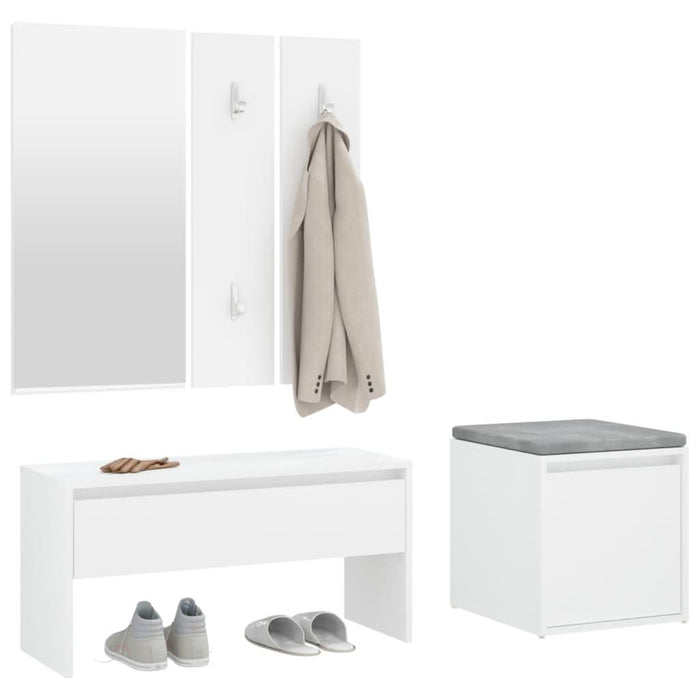 Set de mobilier pentru hol, alb, lemn prelucrat - WALTI WALTI