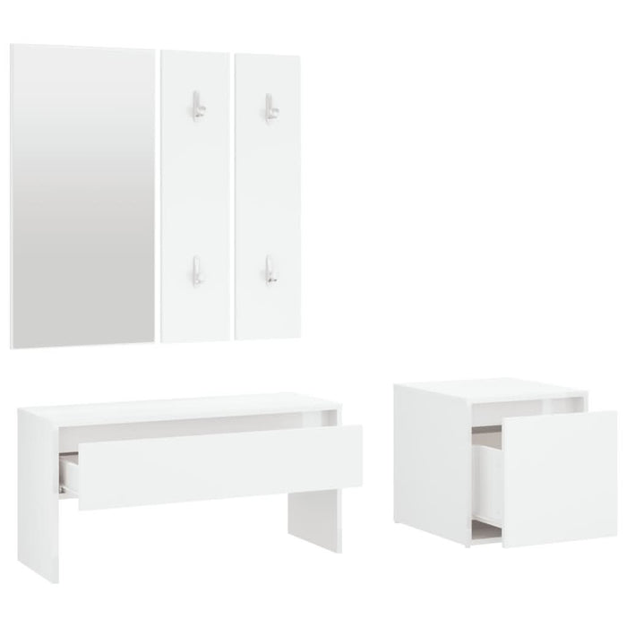 Set de mobilier pentru hol, alb, lemn prelucrat - WALTI WALTI