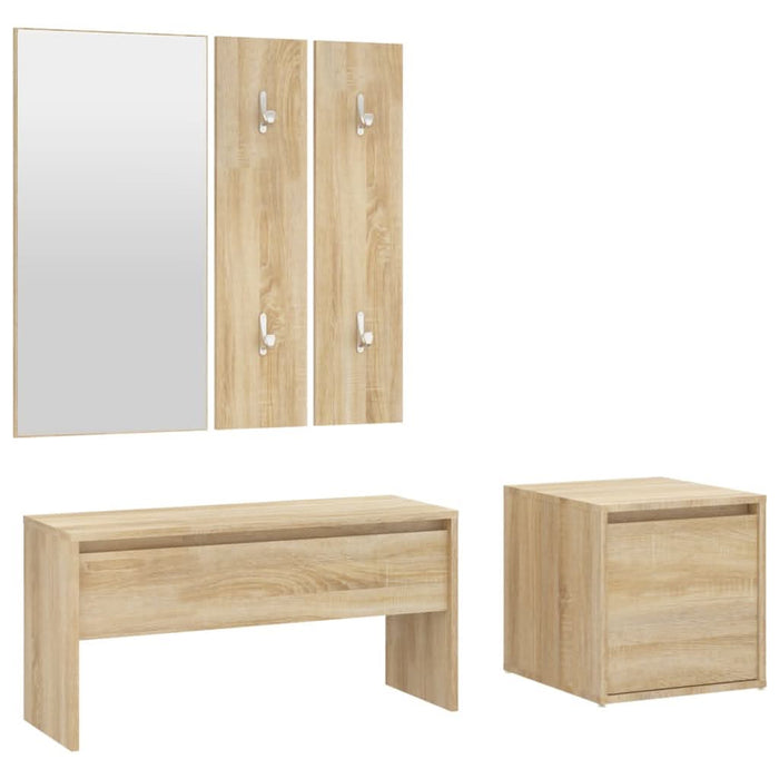 Set de mobilier pentru hol, stejar sonoma, lemn prelucrat - WALTI WALTI