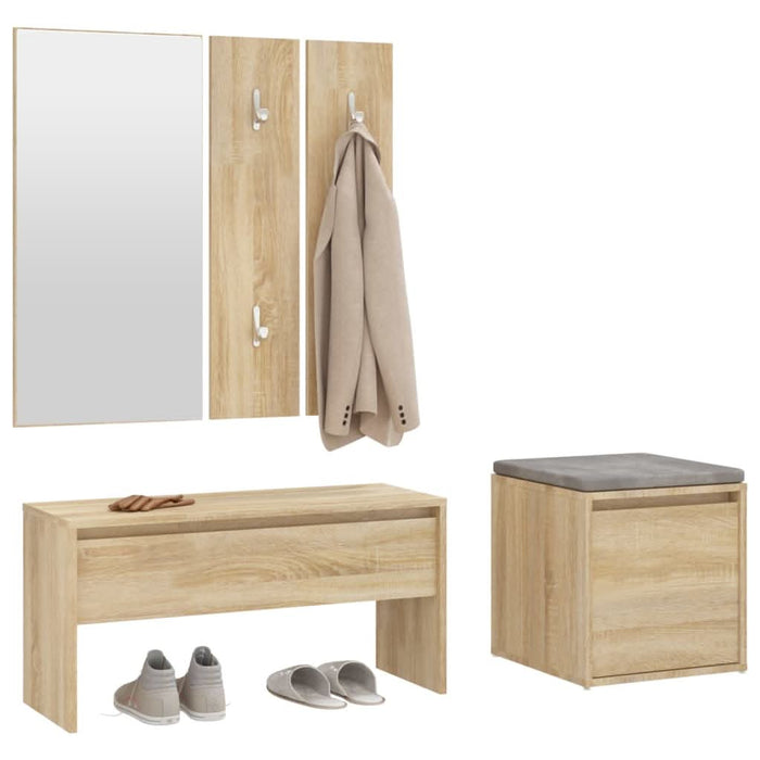 Set de mobilier pentru hol, stejar sonoma, lemn prelucrat - WALTI WALTI
