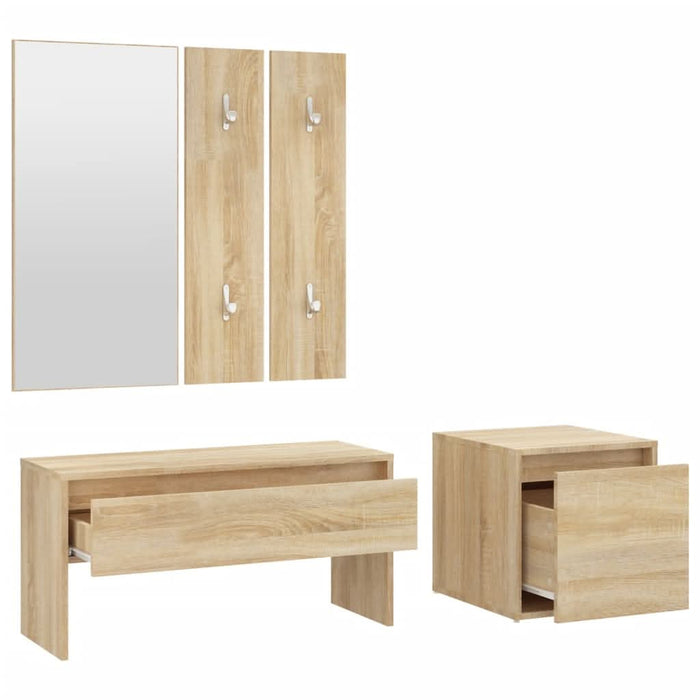 Set de mobilier pentru hol, stejar sonoma, lemn prelucrat - WALTI WALTI