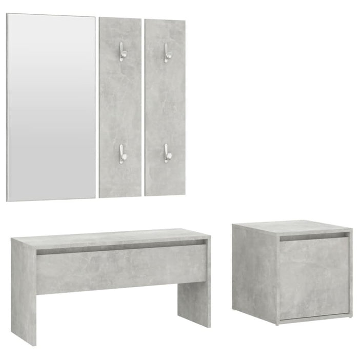 Set de mobilier pentru hol, gri beton, lemn prelucrat - WALTI WALTI