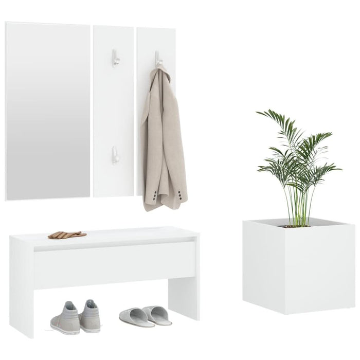 Set de mobilier pentru hol, alb, lemn prelucrat - WALTI WALTI
