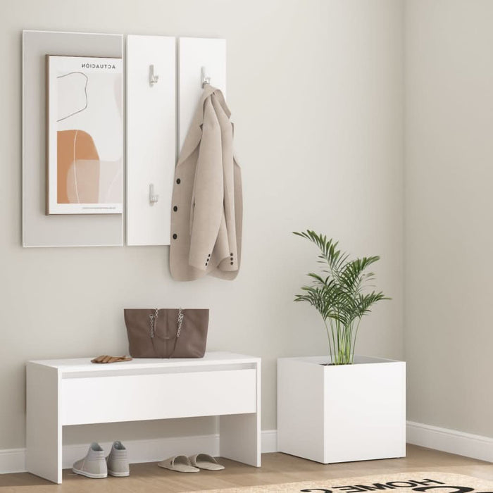 Set de mobilier pentru hol, alb, lemn prelucrat - WALTI WALTI